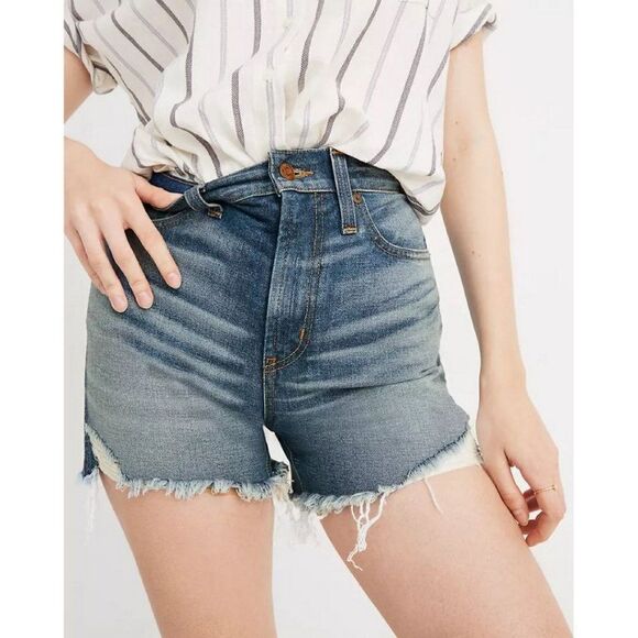Madewell The Perfect Jean Short Medium Wash Size 30 High Rise Denim Blue - Picture 1 of 8
